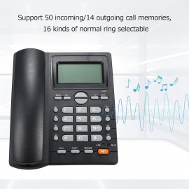 Desktop Corded Telephone Landline Telephone with Caller Identification LCD Screen Adjustable Brightness Black(US Telephone Line)