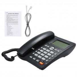 Desktop Corded Telephone Landline Telephone with Caller Identification LCD Screen Adjustable Brightness Black(US Telephone Line)