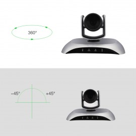 1080P HD Conference Camera USB Plug & Play 3X Zoom 360° Rotation with Remote Control Power Adapter for Video Meetings Training Teaching