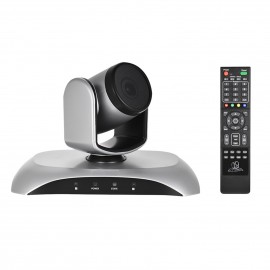 1080P HD Conference Camera USB Plug & Play 3X Zoom 360° Rotation with Remote Control Power Adapter for Video Meetings Training Teaching