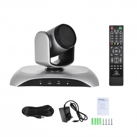 1080P FHD USB Video Conference Camera Auto Focus 360° Auto Scan Plug-N-Play with Infrared Remote Control