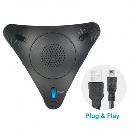 USB Conference Computer Microphone VOIP Omnidirectional Desktop Wired Microphone Built-in Speaker Support Volume Control Mute Function Plug & Play for PC Laptop Office Meeting Video Conference Recording Chatting Online Class Music Playing