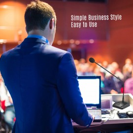 Computer Microphone Professioinal Wired Desktop Conference Microphone Adjustable Neck for PC Laptop Speaker Mixer Conference Speech Recording Broadcasting Online Voice Chatting