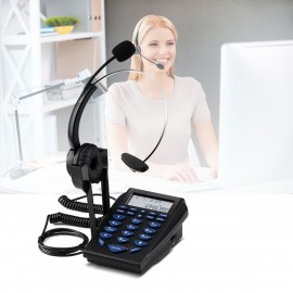 Call Center Telephone Dialpad Corded Telephone with Noise Cancelling Monaural Headset Clear Voice Quality Caller ID Redial for Office Home Telephone Set