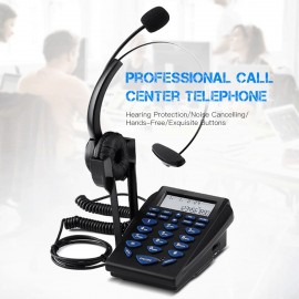 Call Center Telephone Dialpad Corded Telephone with Noise Cancelling Monaural Headset Clear Voice Quality Caller ID Redial for Office Home Telephone Set
