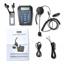 Call Center Telephone Dialpad Corded Telephone with Noise Cancelling Monaural Headset Clear Voice Quality Caller ID Redial for Office Home Telephone Set
