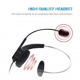 Call Center Telephone Dialpad Corded Telephone with Noise Cancelling Monaural Headset Clear Voice Quality Caller ID Redial for Office Home Telephone Set