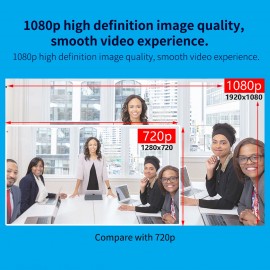 1080P Webcam 3-in-1 HD Video Conference Camera with Microphone and Speaker Auto Focus 360° Voice Pickup USB Plug & Play Compatible with Windows Android Mac for Video Conference/Online Course/Live Streaming