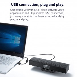 1080P Webcam 3-in-1 HD Video Conference Camera with Microphone and Speaker Auto Focus 360° Voice Pickup USB Plug & Play Compatible with Windows Android Mac for Video Conference/Online Course/Live Streaming