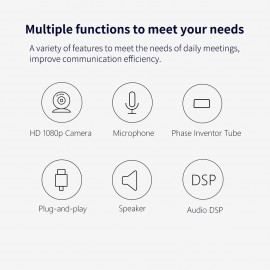 1080P Webcam 3-in-1 HD Video Conference Camera with Microphone and Speaker Auto Focus 360° Voice Pickup USB Plug & Play Compatible with Windows Android Mac for Video Conference/Online Course/Live Streaming