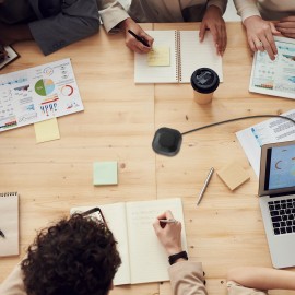 Portable USB Conference Microphone 360° Omnidirectional Condenser Computer PC Mic with Touch Mute Plug and Play Compatible with Windows MacOS for PC Laptop Video Conference Chatting Gaming Recording Online Class Skype