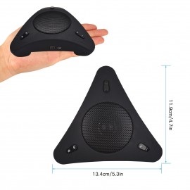 USB Speakerphone Conference Microphone with Speaker 360° Omnidirectional Mic Echo Cancellation PC Computer Laptop Microphone with Mute Function Volume Adjustment Plug & Play for Office Home Business Skype Chatting Video Conference Gaming Online Class