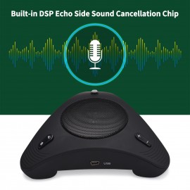 USB Speakerphone Conference Microphone with Speaker 360° Omnidirectional Mic Echo Cancellation PC Computer Laptop Microphone with Mute Function Volume Adjustment Plug & Play for Office Home Business Skype Chatting Video Conference Gaming Online Class