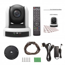 Conference PTZ Camera Wall Mount Cam 10X Optical Zoom USB Conection with Remote Controller Plug & Play Compatible with Windows Mac for Zoom Skype Video Meeting Online Teaching Training Live Webcasting