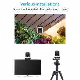 Conference PTZ Camera Wall Mount Cam 3X Optical Zoom USB Conection with Remote Controller Plug & Play Compatible with Windows Mac for Zoom Skype Video Meeting Online Teaching Training Live Webcasting