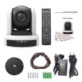 Conference PTZ Camera Wall Mount Cam 3X Optical Zoom USB Conection with Remote Controller Plug & Play Compatible with Windows Mac for Zoom Skype Video Meeting Online Teaching Training Live Webcasting