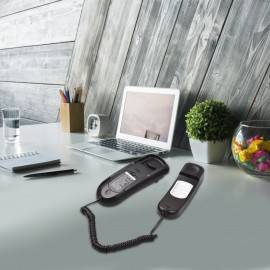 Corded Phone Desk Landline Fixed Telephone Wall Mount Support Redial/Pause/16 Digit LCD Display for Home Office Company Hotel Cafe Bar Restaurant