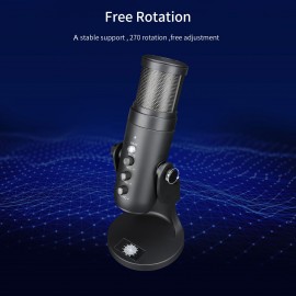 USB Microphone Computer PC Mic Heart-shape directional Condenser Conferencer with Stand Plug and Play Dynamic RGB Lighting Compatible with Windows MacOS for Meeting Streaming Singing Recording Podcasting Gaming