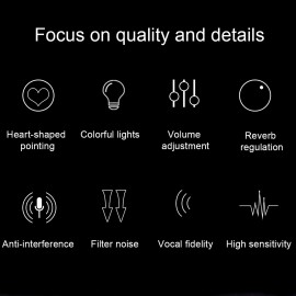 USB Microphone Computer PC Mic Heart-shape directional Condenser Conferencer with Stand Plug and Play Dynamic RGB Lighting Compatible with Windows MacOS for Meeting Streaming Singing Recording Podcasting Gaming
