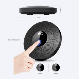 Desktop USB Microphone Computer PC Mic 360°Omnidirectional Condenser Conferencer 10m Pick-up Distance Plug and Play Compatible with Windows MacOS for Laptop Video Conference Recording Chatting Gaming Online Class Skype