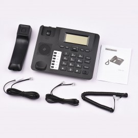 Black Corded Phone Desk Landline Phone Telephone DTMF/FSK Dual System Support Hands-Free/Redial/Flash/Speed Dial/Ring Volume Control Built-in IC Chip High Quality Sound Real-time Date for Elderly Seniors Home Office Business Hotel