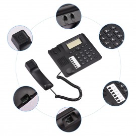 Black Corded Phone Desk Landline Phone Telephone DTMF/FSK Dual System Support Hands-Free/Redial/Flash/Speed Dial/Ring Volume Control Built-in IC Chip High Quality Sound Real-time Date for Elderly Seniors Home Office Business Hotel