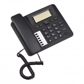 Black Corded Phone Desk Landline Phone Telephone DTMF/FSK Dual System Support Hands-Free/Redial/Flash/Speed Dial/Ring Volume Control Built-in IC Chip High Quality Sound Real-time Date for Elderly Seniors Home Office Business Hotel