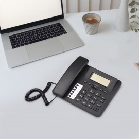 Black Corded Phone Desk Landline Phone Telephone DTMF/FSK Dual System Support Hands-Free/Redial/Flash/Speed Dial/Ring Volume Control Built-in IC Chip High Quality Sound Real-time Date for Elderly Seniors Home Office Business Hotel
