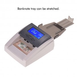 Portable Desktop Multi-Currency Countable Automatic Money Detector Counterfeit Cash Currency Banknote Checker Tester with LCD Display Denomination Value for EURO USD