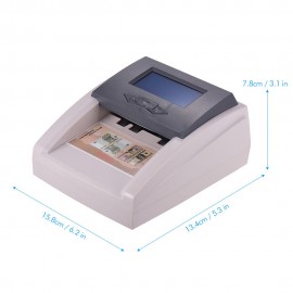 Portable Desktop Multi-Currency Countable Automatic Money Detector Counterfeit Cash Currency Banknote Checker Tester with LCD Display Denomination Value for EURO USD