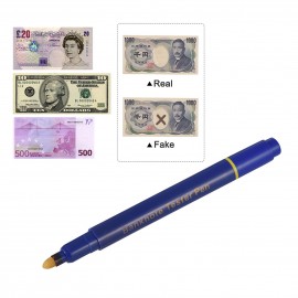 Portable Mini Banknote Tester Pen Counterfeit Money Detector Pen Money Marker Currency Cash Checker Fake Dollar Marker with Ball Point Pen for US Dollar Euro Pound Yen Korean Won