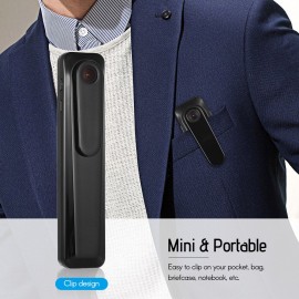 Mini Camera Pocket Cam Wearable Video Recorder Camcorder Support HD 1080P/720P Loop Shooting Photo Taking for Lectures Classes Meetings Interviews