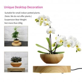 Magnetic Levitating Flowerpot Air Bonsai Pot Floating Rotating Plant Pot for Home Office Room Desk Display Decor (Not Include Plant)