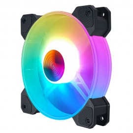 RGB Crate Fan 120mm Desktop Computer Cooling Fan Illusion Discoloration Solar Eclipse Silence Fan Color Computer Crate Cooler RGB Fan