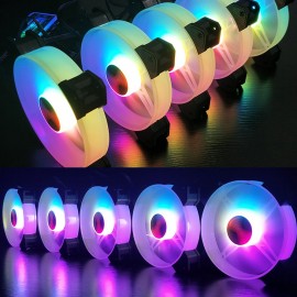 RGB Crate Fan 120mm Desktop Computer Cooling Fan Illusion Discoloration Solar Eclipse Silence Fan Color Computer Crate Cooler RGB Fan