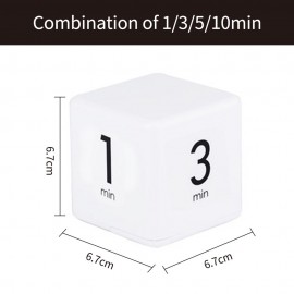 Portable Cube Timer Digital Kitchen Timer Countdown Alarm 1-3-5-10 Minutes Flip Timing with Digital Display Time Management for Study Sports Cooking Gaming Office