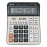 Office Desktop Calculator 12 Digit Large Display LCD Metal Surface Big Sensitive Buttons Battery Powered Electronic Calculator with Time Date Show Alarm Clock Function for Business Home Supplies