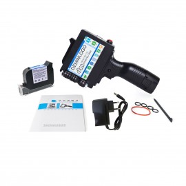 Handheld Printer Portable Inkjet Printer High Definition Inkjet Code Printer with 4.3 Inch LED Touchscreen Quick-Drying Ink Cartridge for Label/Production Date/Barcode/Trademark/Logo/Graphic etc.