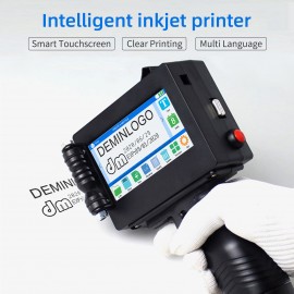Handheld Printer Portable Inkjet Printer High Definition Inkjet Code Printer with 4.3 Inch LED Touchscreen Quick-Drying Ink Cartridge for Label/Production Date/Barcode/Trademark/Logo/Graphic etc.