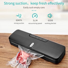 QH-10 Food Preservation Vacuum Sealer Machine Bag Sealer with LED Indicator Lights Vacuum Bags Long Seal Design Strong Suction for Dry  Moist Food