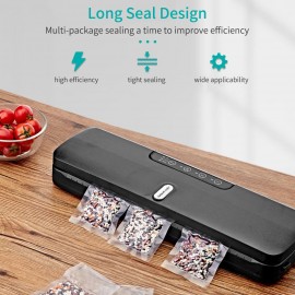 QH-10 Food Preservation Vacuum Sealer Machine Bag Sealer with LED Indicator Lights Vacuum Bags Long Seal Design Strong Suction for Dry  Moist Food