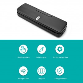 QH-10 Food Preservation Vacuum Sealer Machine Bag Sealer with LED Indicator Lights Vacuum Bags Long Seal Design Strong Suction for Dry  Moist Food