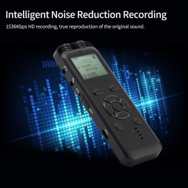 32GB Digital Voice Recorder Voice Activated Recorder MP3 Player 1536Kbps HD Recording Noise Reduction Timing Recording Password Function Dual Condenser Microphone 10hrs Continuous Recording for Meeting Lecture Interview Class