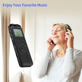 32GB Digital Voice Recorder Voice Activated Recorder MP3 Player 1536Kbps HD Recording Noise Reduction Timing Recording Password Function Dual Condenser Microphone 10hrs Continuous Recording for Meeting Lecture Interview Class