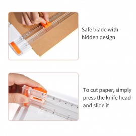 JIELISI Mini A5 Paper Trimmer Cutter Desktop Paper Cutting Machine with Security Cutter Head Auxiliary Side Ruler for Craft Paper Photos Cards Scrapbooking Office Home Supplies