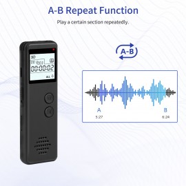 32GB Digital Voice Recorder Voice Activated Recorder Noise Reduction Dictaphone MP3 Player HD Recording 10h Continuous Recording Line-In Function for Meeting Lecture Interview Class MP3 Record