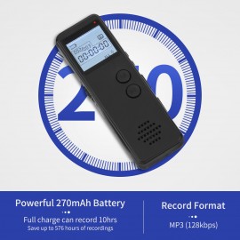 32GB Digital Voice Recorder Voice Activated Recorder Noise Reduction Dictaphone MP3 Player HD Recording 10h Continuous Recording Line-In Function for Meeting Lecture Interview Class MP3 Record