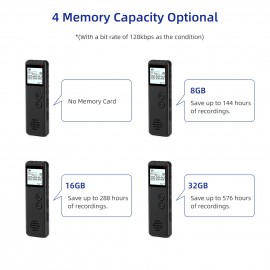 32GB Digital Voice Recorder Voice Activated Recorder Noise Reduction Dictaphone MP3 Player HD Recording 10h Continuous Recording Line-In Function for Meeting Lecture Interview Class MP3 Record