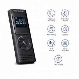 16GB Digital Voice Recorder Voice Activated Recorder Dictaphone MP3 Player HD Recording 13 Continuous Recording Line-In Function for Meeting Lecture Interview Class MP3 Record